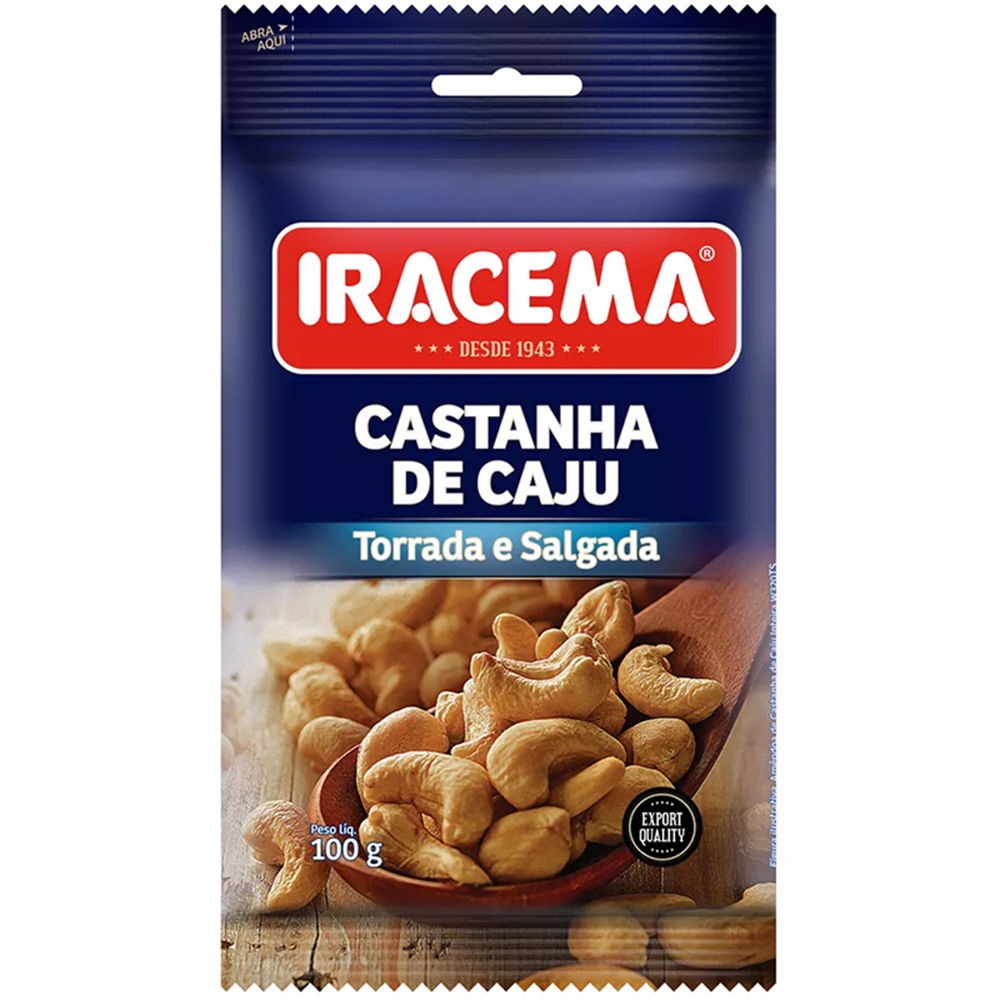CASTANHA DE CAJU TORRADA/SALGADA IRACEMA - 100G | Villa Lourdes